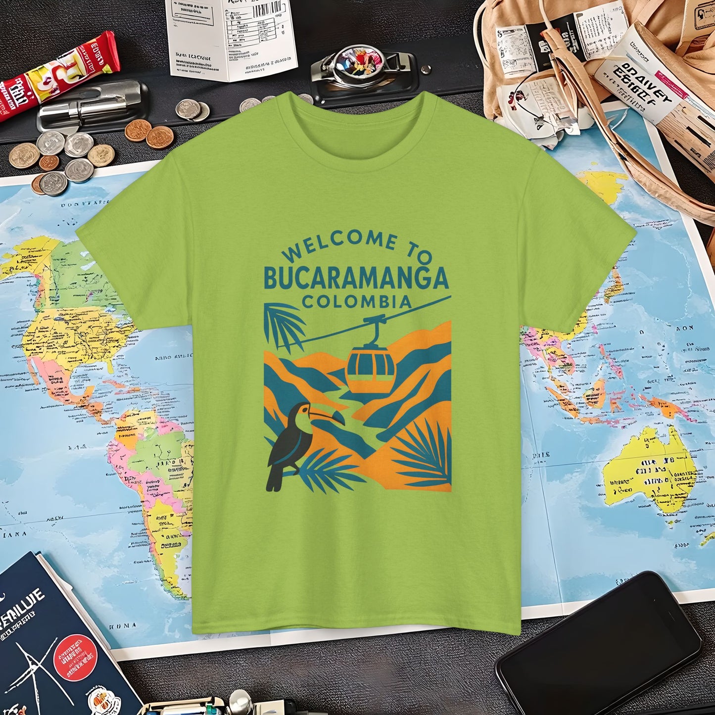 Bucaramanga Cable Car over Chicamocha Canyon Tee – Colombia Adventure Shirt | Layover Club Air Travel T-Shirts | Jetsetter, Airport, and International Flight Tees