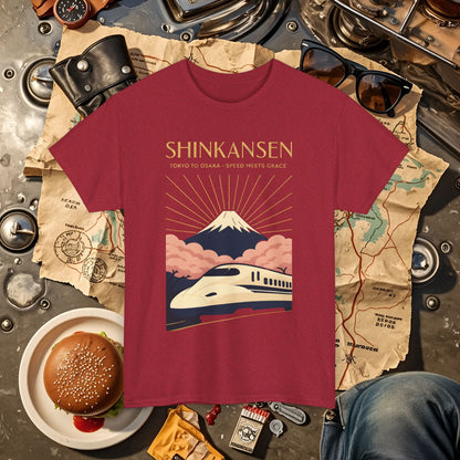 Shinkansen – Art Deco Speed & Grace Japanese Bullet Train Tee Road Trip & Vehicle Travel T-Shirts | Car, RV, and Motorcycle Adventure Tees