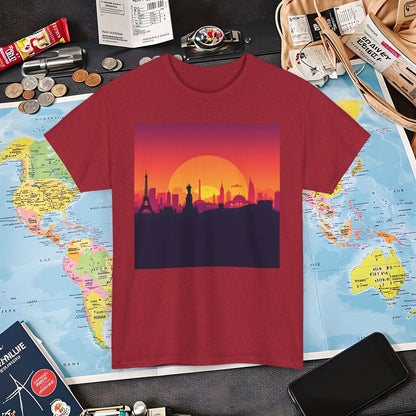 Silhouetted Monuments Air Travel T-Shirts | Jetsetter, Airport, and International Flight Tees