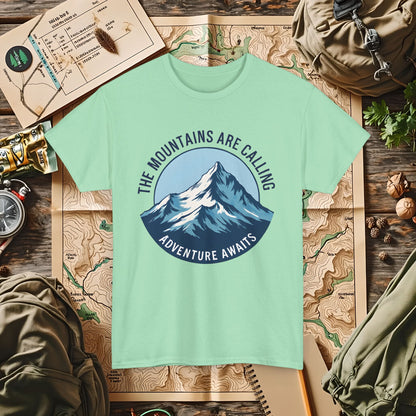 The Mountains Are Calling, Adventure Awaits Outdoor Adventure T-Shirts | Camping, Hiking, Rafting & Kayaking Tees for Nature Lovers
