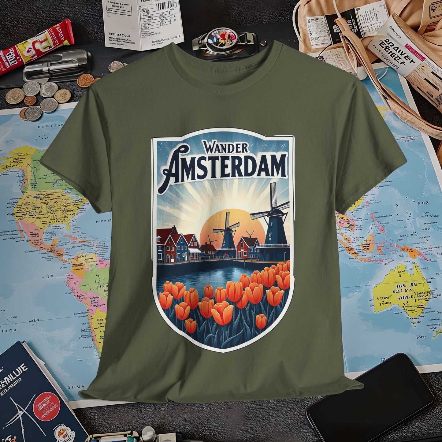 Amsterdam Vintage Air Travel T-Shirts | Jetsetter, Airport, and International Flight Tees