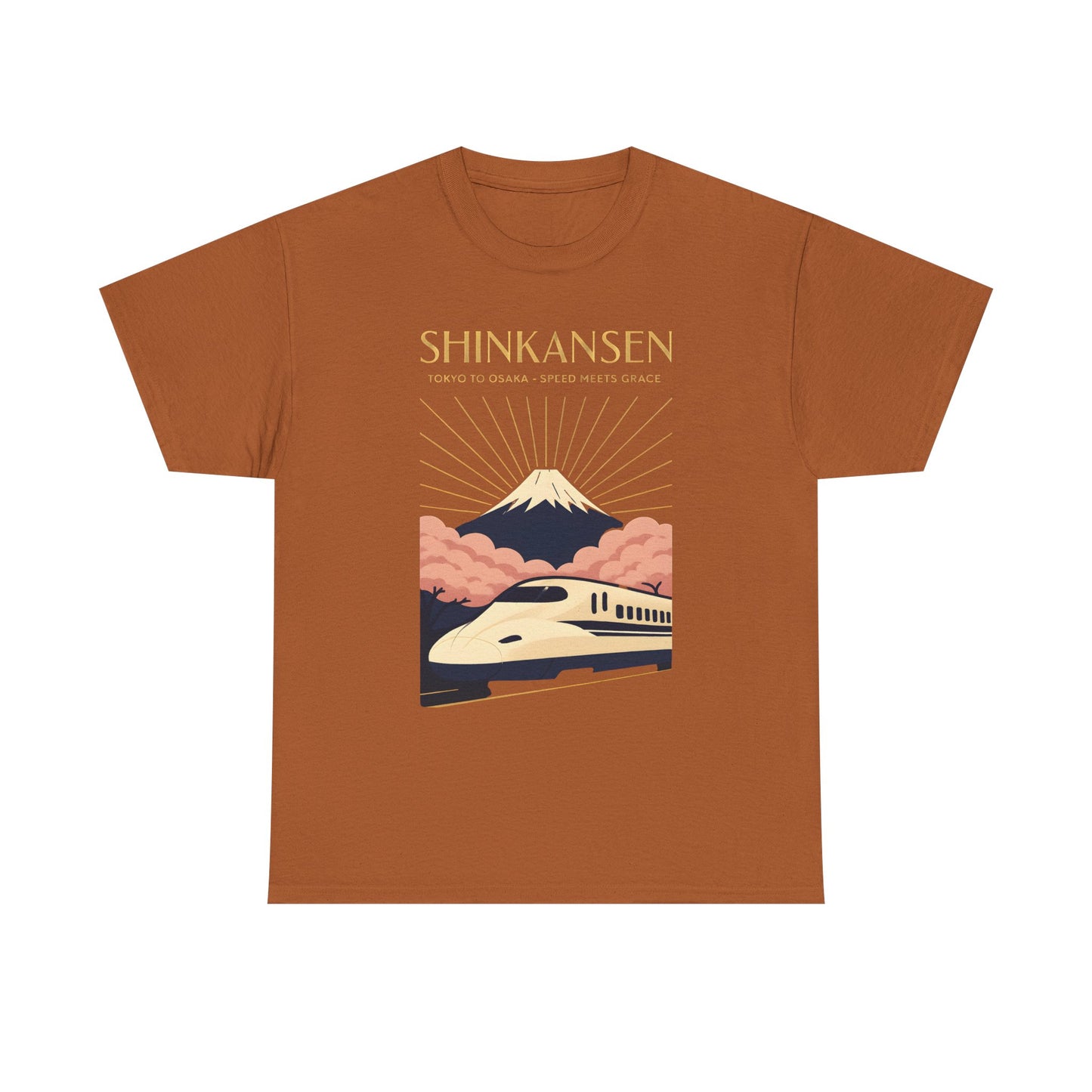 Shinkansen – Art Deco Speed & Grace Japanese Bullet Train Tee Road Trip & Vehicle Travel T-Shirts | Car, RV, and Motorcycle Adventure Tees