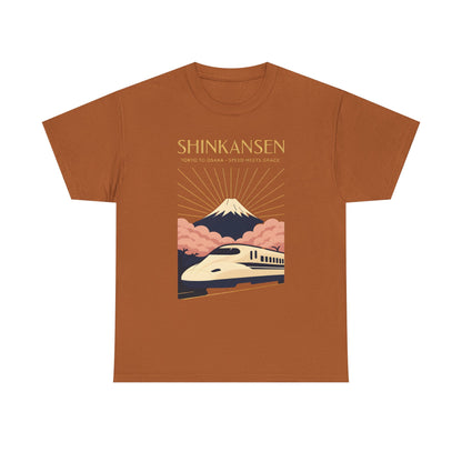Shinkansen – Art Deco Speed & Grace Japanese Bullet Train Tee Road Trip & Vehicle Travel T-Shirts | Car, RV, and Motorcycle Adventure Tees