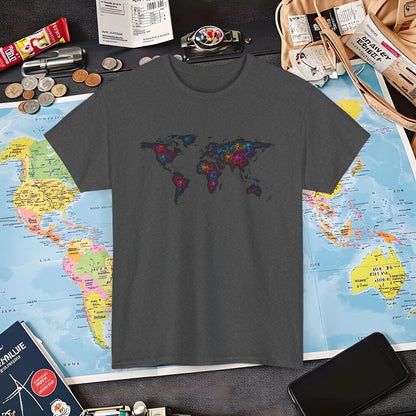 Psychedelic Atlas Air Travel T-Shirts | Jetsetter, Airport, and International Flight Tees