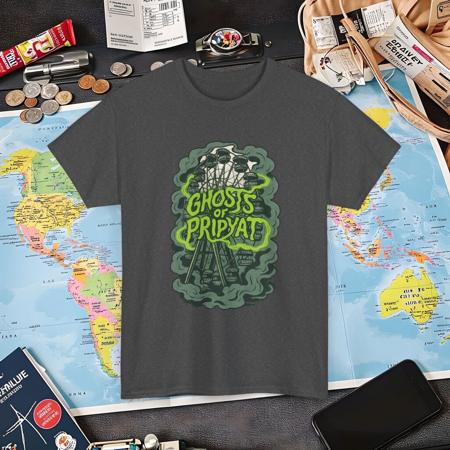 Ghosts of Pripyat Ferris Wheel Shirt – Haunted Chernobyl Dark Tourism Tee | Layover Club Air Travel T-Shirts | Jetsetter, Airport, and International Flight Tees