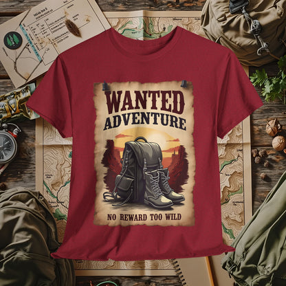 Wanted Adventure, No Reward too Wild, Outdoor Adventure T-Shirts | Camping, Hiking, Rafting & Kayaking Tees for Nature Lovers