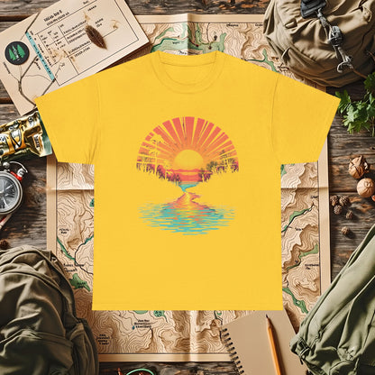 Quirky Sunset Outdoor Adventure T-Shirts | Camping, Hiking, Rafting & Kayaking Tees for Nature Lovers
