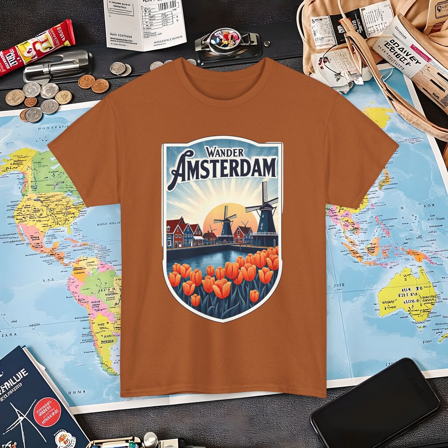 Amsterdam Vintage Air Travel T-Shirts | Jetsetter, Airport, and International Flight Tees