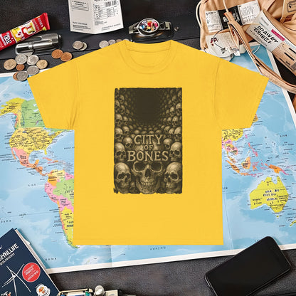 City of Bones Paris Tee – Gothic Skull Catacomb Tunnel Artwork | Layover Club Air Travel T-Shirts | Jetsetter, Airport, and International Flight Tees