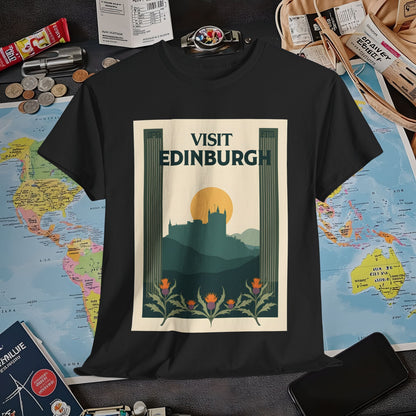 Edinburgh Poster Air Travel T-Shirts | Jetsetter, Airport, and International Flight Tees