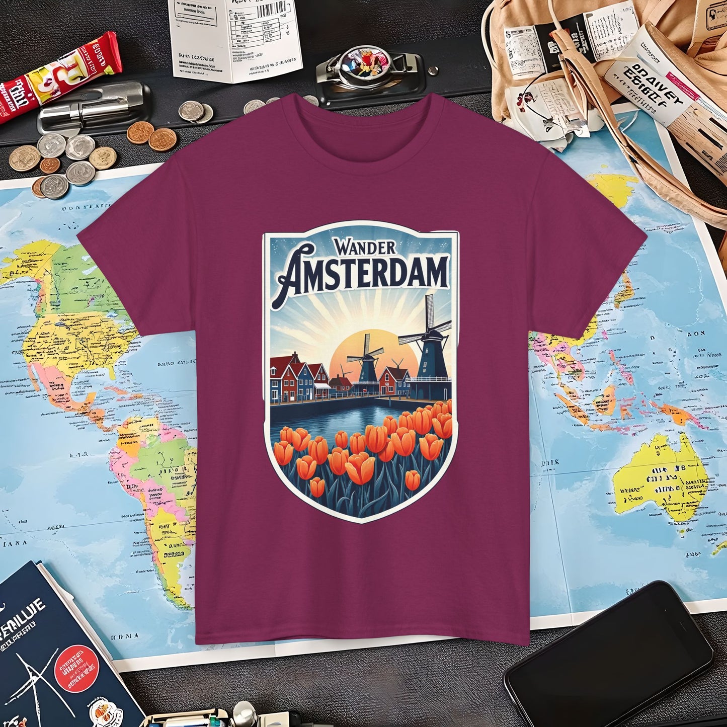 Amsterdam Vintage Air Travel T-Shirts | Jetsetter, Airport, and International Flight Tees