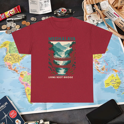 Living Root Bridges of Meghalaya – Hidden India Nature Adventure Tee Air Travel T-Shirts | Jetsetter, Airport, and International Flight Tees