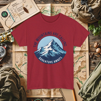 The Mountains Are Calling, Adventure Awaits Outdoor Adventure T-Shirts | Camping, Hiking, Rafting & Kayaking Tees for Nature Lovers