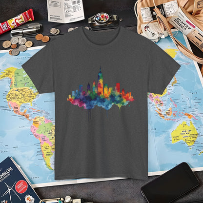 Vibrant Skyline T-Shirts | Jetsetter, Airport, and International Flight Tees