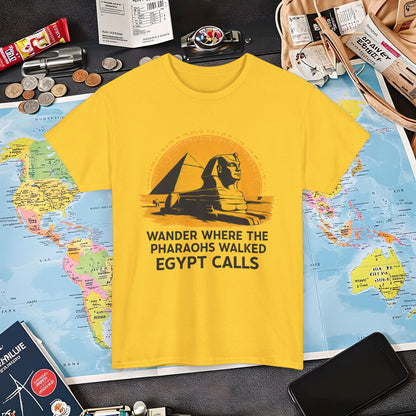 Wander Where Pharaohs Walked T-Shirt – Egypt Adventure Design Air Travel T-Shirts | Jetsetter, Airport, and International Flight Tees