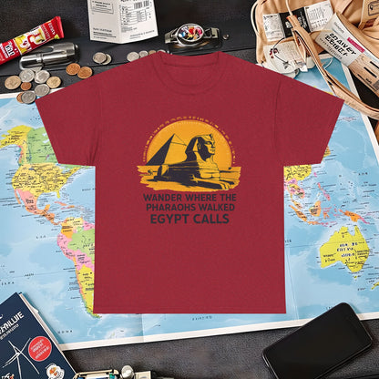 Wander Where Pharaohs Walked T-Shirt – Egypt Adventure Design Air Travel T-Shirts | Jetsetter, Airport, and International Flight Tees