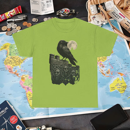 Gothic Crow on Edinburgh’s Haunted Battlements Tee – Dark Tourism Scotland Shirt | Layover Club Air Travel T-Shirts | Jetsetter, Airport, and International Flight Tees