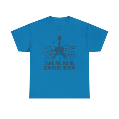 Take Me Home, Country Roads T-Shirt – Guitar Horizon & Open Highway Design Road Trip & Vehicle Travel T-Shirts | Car, RV, and Motorcycle Adventure Tees