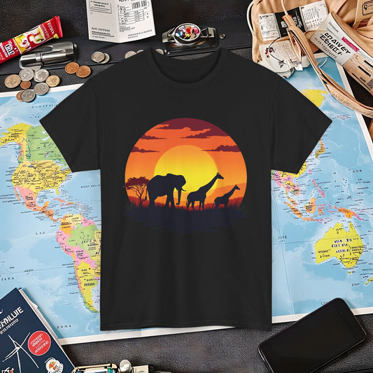 Savanna Silhouettes Air Travel T-Shirts | Jetsetter, Airport, and International Flight Tees