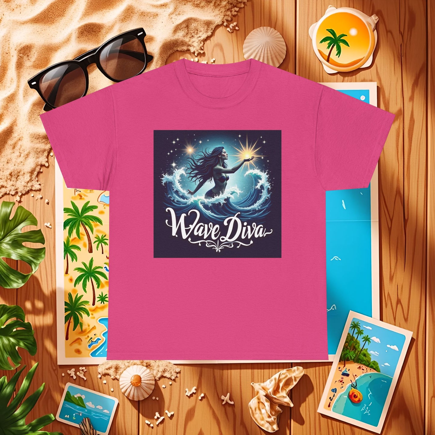 Celestial Waves Beach Travel T-Shirts | Tropical Vacation & Coastal Lifestyle Tees