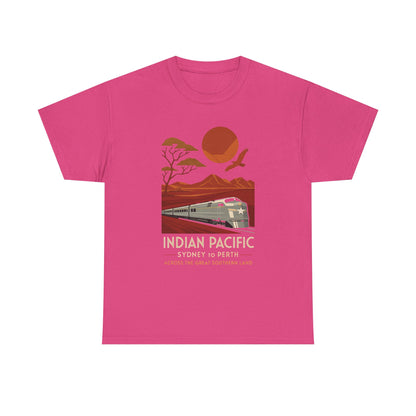 Australian Indian Pacific – Art Deco Desert Crossing Train Tee Road Trip & Vehicle Travel T-Shirts | Car, RV, and Motorcycle Adventure Tees