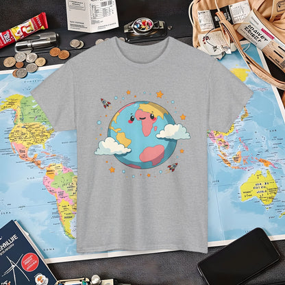 Kawaii Globe Air Travel T-Shirts | Jetsetter, Airport, and International Flight Tees