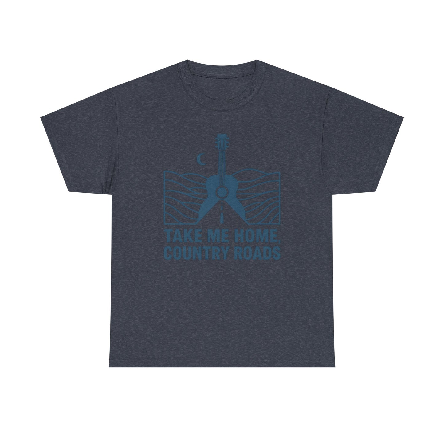 Take Me Home, Country Roads T-Shirt – Guitar Horizon & Open Highway Design Road Trip & Vehicle Travel T-Shirts | Car, RV, and Motorcycle Adventure Tees
