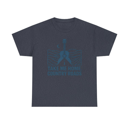 Take Me Home, Country Roads T-Shirt – Guitar Horizon & Open Highway Design Road Trip & Vehicle Travel T-Shirts | Car, RV, and Motorcycle Adventure Tees
