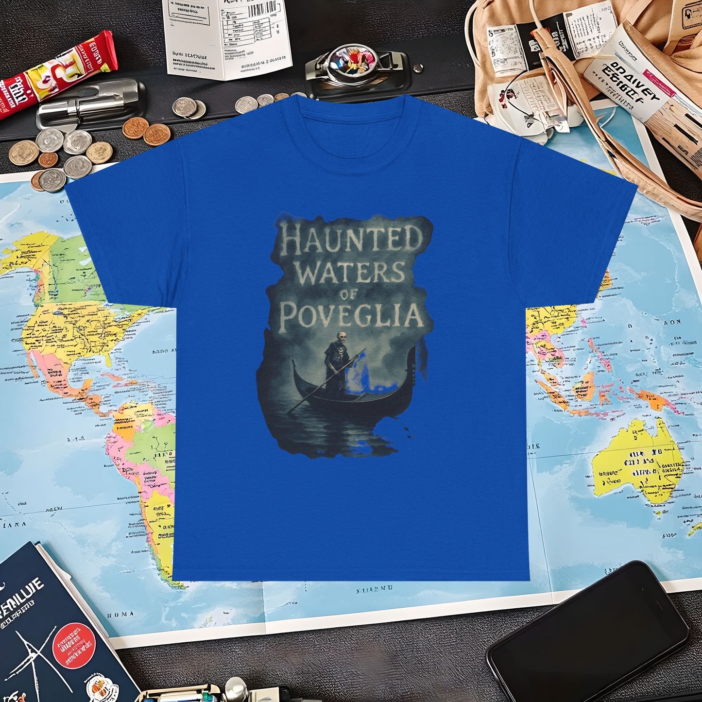 Haunted Venice Ghostly Gondolier Shirt – Spooky Dark Tourism Graphic Tee | Layover Club Air Travel T-Shirts | Jetsetter, Airport, and International Flight Tees