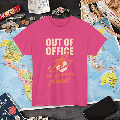 Out of Office, On Another Planet – Retro Rocket Escape Tee Air Travel T-Shirts | Jetsetter, Airport, and International Flight Tees