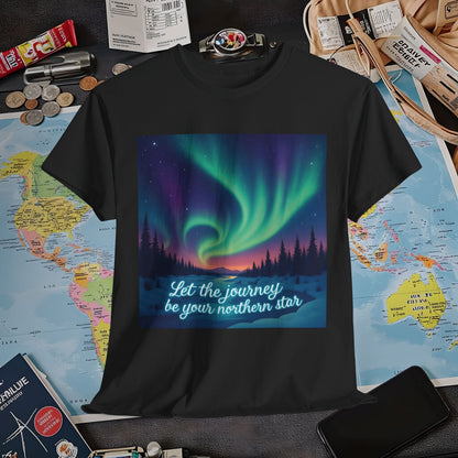 Northern Lights Journey Under the Starry Sky Air Travel T-Shirts | Jetsetter, Airport, and International Flight Tees