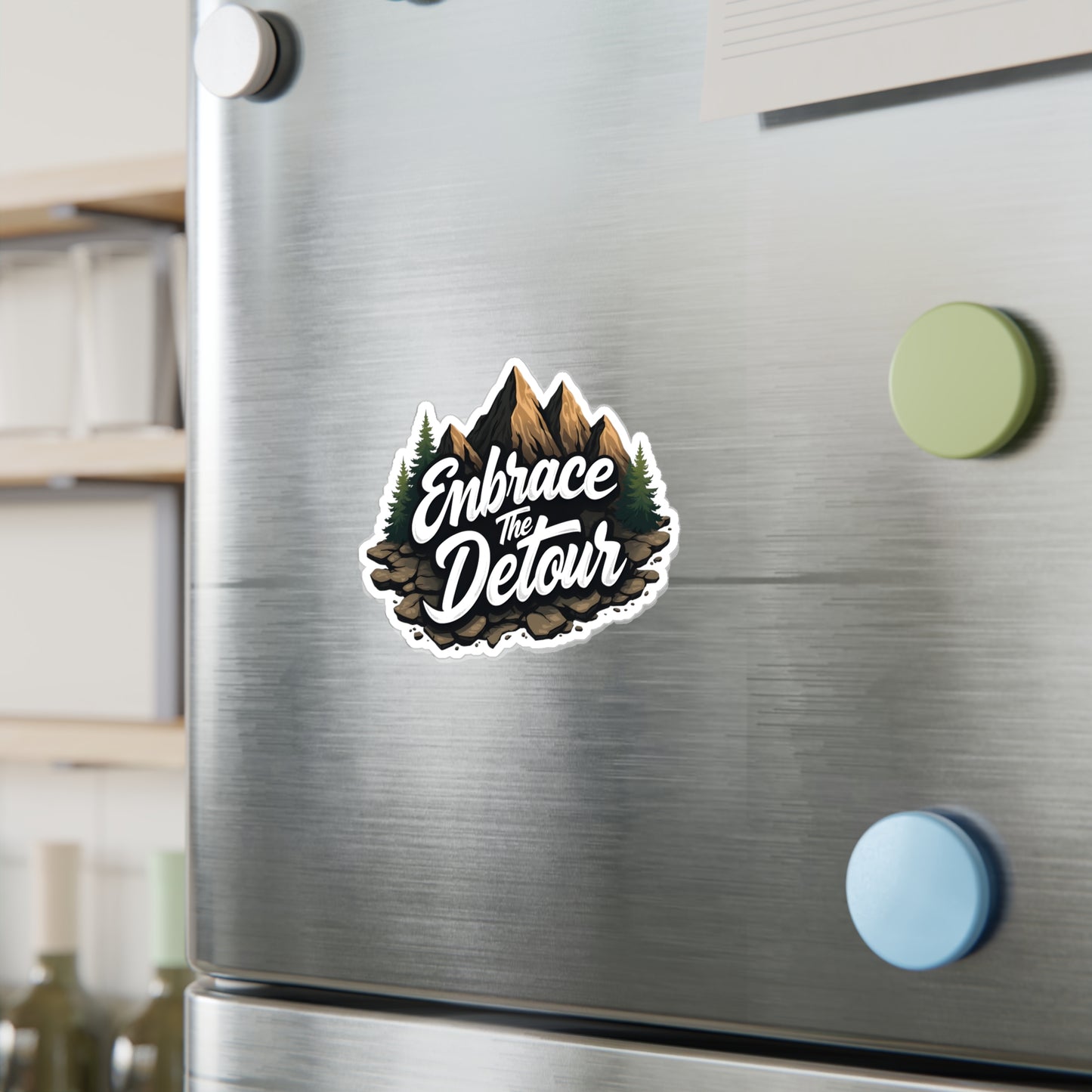 Embrace The Detour Mountain Sticker — Kiss-Cut Vinyl Decal