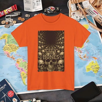 City of Bones Paris Tee – Gothic Skull Catacomb Tunnel Artwork | Layover Club Air Travel T-Shirts | Jetsetter, Airport, and International Flight Tees