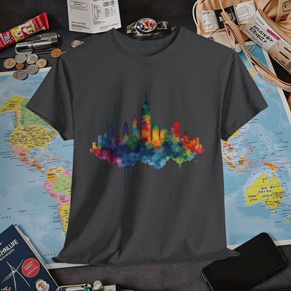 Vibrant Skyline T-Shirts | Jetsetter, Airport, and International Flight Tees