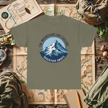 The Mountains Are Calling, Adventure Awaits Outdoor Adventure T-Shirts | Camping, Hiking, Rafting & Kayaking Tees for Nature Lovers