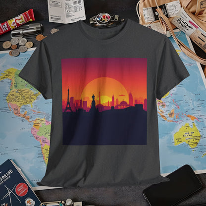 Silhouetted Monuments Air Travel T-Shirts | Jetsetter, Airport, and International Flight Tees