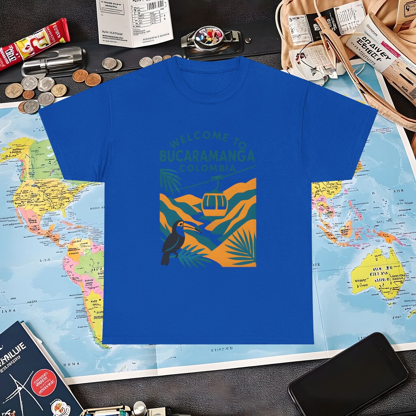 Bucaramanga Cable Car over Chicamocha Canyon Tee – Colombia Adventure Shirt | Layover Club Air Travel T-Shirts | Jetsetter, Airport, and International Flight Tees