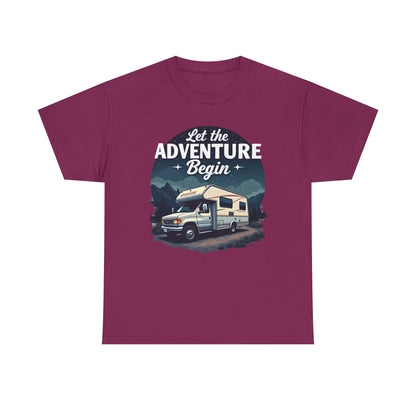 Adventure Awaits Road Trip & Vehicle Travel T-Shirts | Car, RV, and Motorcycle Adventure Tees
