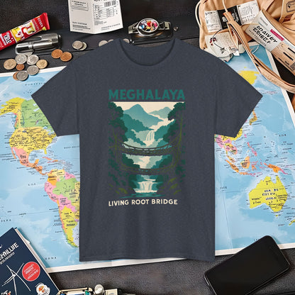 Living Root Bridges of Meghalaya – Hidden India Nature Adventure Tee Air Travel T-Shirts | Jetsetter, Airport, and International Flight Tees