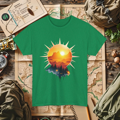 Golden Horizon Outdoor Adventure T-Shirts | Camping, Hiking, Rafting & Kayaking Tees for Nature Lovers