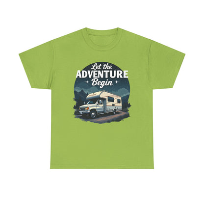 Adventure Awaits Road Trip & Vehicle Travel T-Shirts | Car, RV, and Motorcycle Adventure Tees