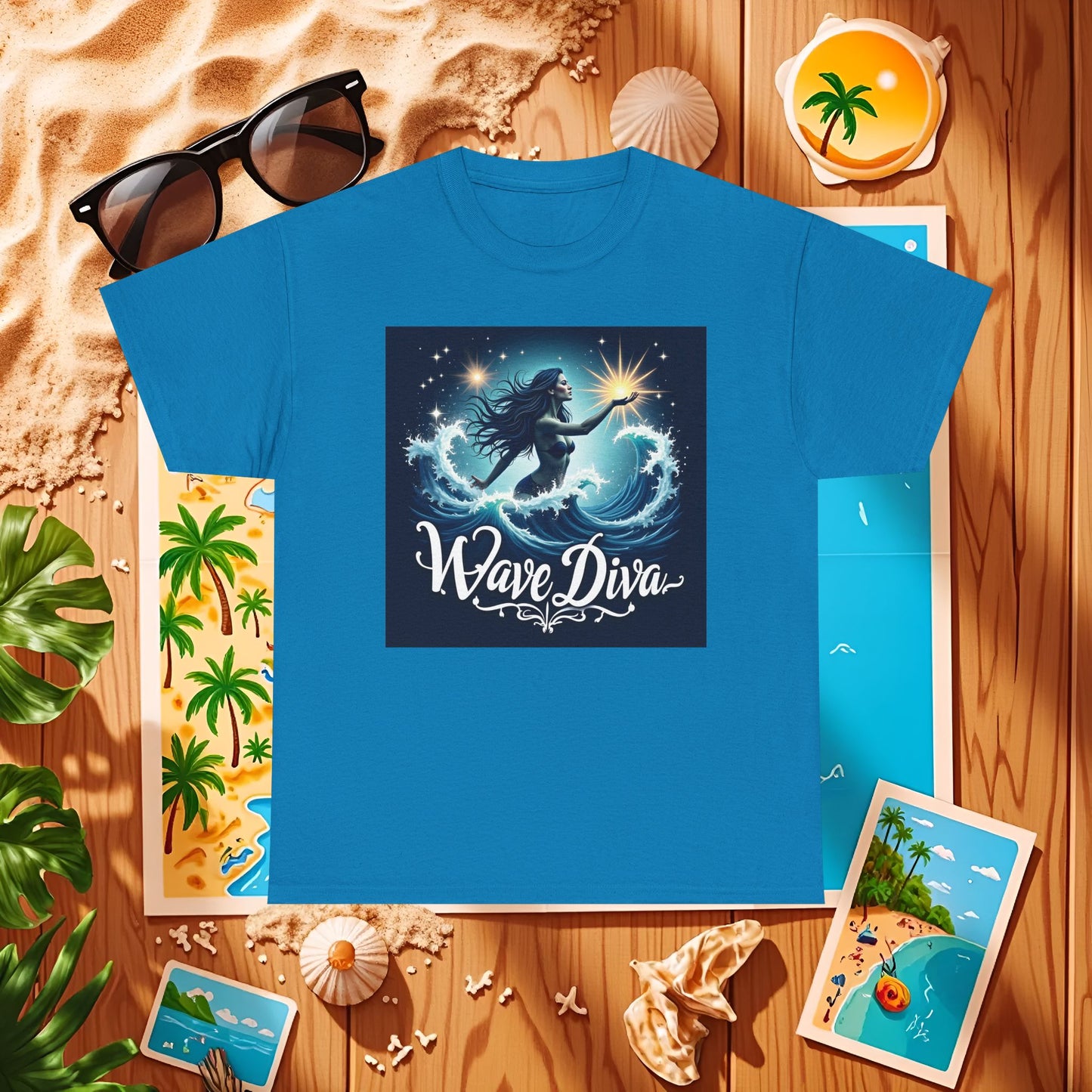 Celestial Waves Beach Travel T-Shirts | Tropical Vacation & Coastal Lifestyle Tees