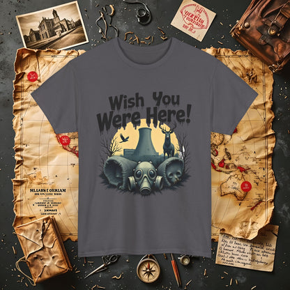 Spooky Vibes Tee - "Wish You Were Here!" Halloween T-Shirt, Unisex Tee, Ghost Graphic Tee, Halloween Gift, Casual Wear