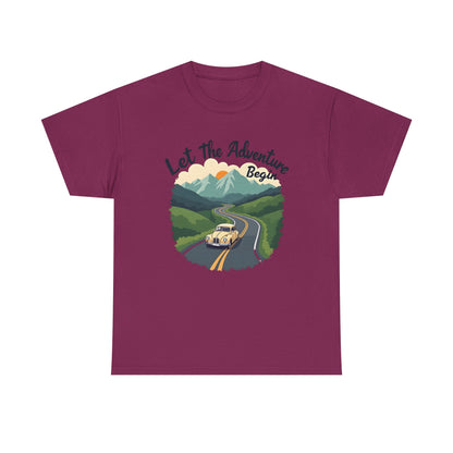 Adventure Awaits Road Trip & Vehicle Travel T-Shirts | Car, RV, and Motorcycle Adventure Tees