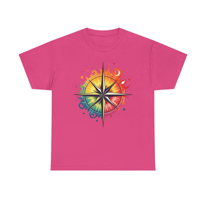 Psychedelic Compass Road Trip & Vehicle Travel T-Shirts | Car, RV, and Motorcycle Adventure Tees