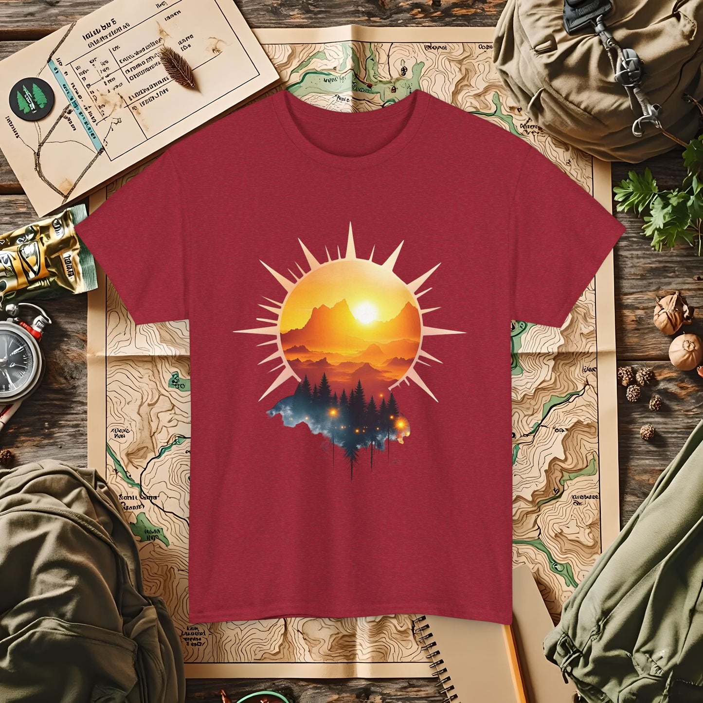 Golden Horizon Outdoor Adventure T-Shirts | Camping, Hiking, Rafting & Kayaking Tees for Nature Lovers
