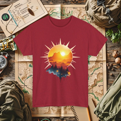 Golden Horizon Outdoor Adventure T-Shirts | Camping, Hiking, Rafting & Kayaking Tees for Nature Lovers