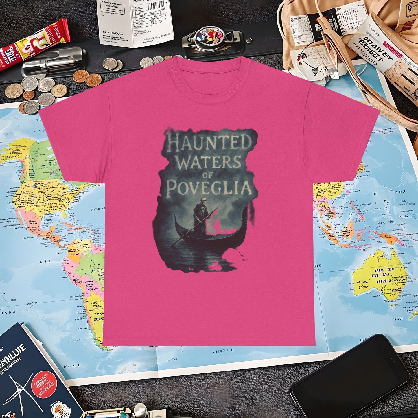Haunted Venice Ghostly Gondolier Shirt – Spooky Dark Tourism Graphic Tee | Layover Club Air Travel T-Shirts | Jetsetter, Airport, and International Flight Tees