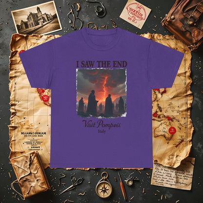 Pompeii Memories T-Shirt – Dark Tourism Shirt with Volcano Eruption Silhouette Art