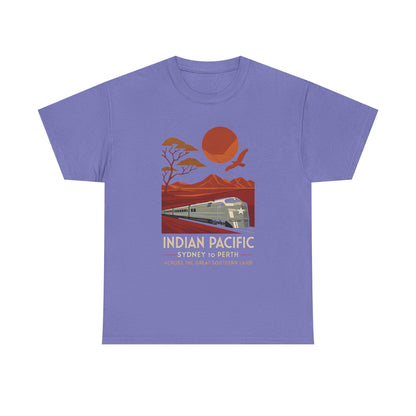 Australian Indian Pacific – Art Deco Desert Crossing Train Tee Road Trip & Vehicle Travel T-Shirts | Car, RV, and Motorcycle Adventure Tees